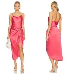 NWOT L’AGENCE Rose Sarong Silk Cowl Dress Size 0